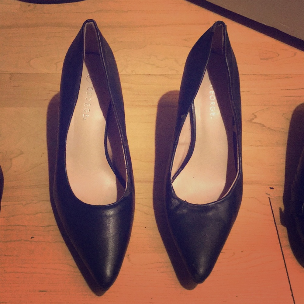 George pointed toed low heels